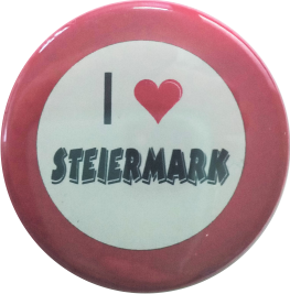 I love Steiermark Button rot - zum Schließen ins Bild klicken
